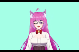 animate live2d vtuber model anime character for live2d vtuber model rig ready