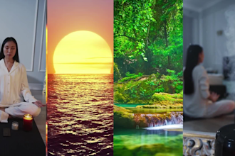 create  HD meditation nature cozy music youtube short video