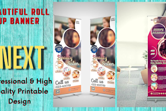 do a beautiful commercial rollup banner design for you