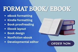 do kindle book ebook formatting, document typesetting, paperback and book layout