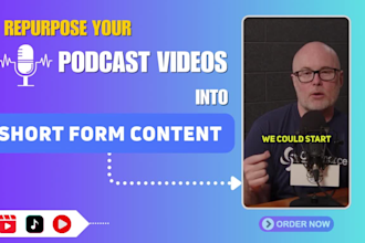 repurpose your podcast video into yt shorts, ig reels or tik tok videos