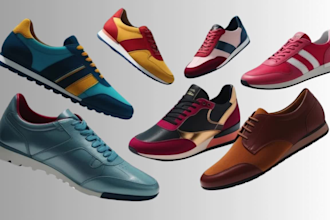 design eye catching shoe ads, banners, and social media post