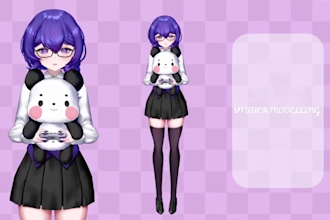 design 2d vtuber, live 2d vtuber model, vtuber rigging, live 2d character design