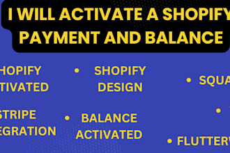activate shopify payment and shopify balance