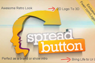 create nice 3d retro style motion graphics video intro