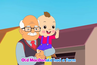 custom 2d animation for kids 2d nursery rhymes 2d learning videos cartoon video