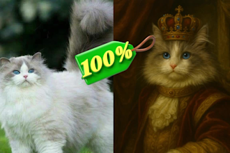 create a majestic royal pet portrait in baroque