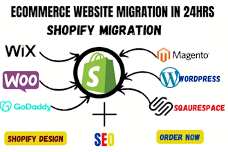 clone migrate wordpress godaddy wix woocommerce to shopify ecommerce store setup