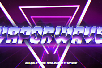 create a vaporwave aesthetic graphic