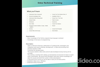 be your functional and technical odoo trainer