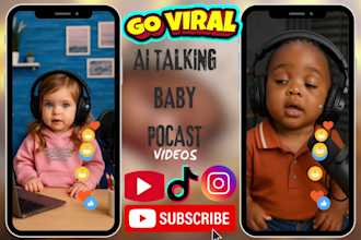 create viral ai baby video podcast ai baby talking podcast, ur look like baby