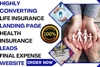 design life insurance landing page health insurance leads final expense website
