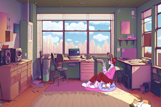 create custom lofi loop animation, illustration and animated gif