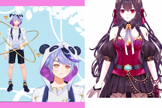 create vtuber art, vtuber stream, anime vtuber, rig live2d animate vtuber model