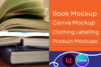 design a stunning book canva product clothing mockups