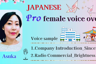 record refined, professional japanese female voice over