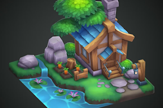 create stylized 3d models with hand painted textures