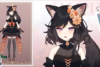 design and rig live 2d vtuber model 2dvtuber model vtuber commission 2d anime