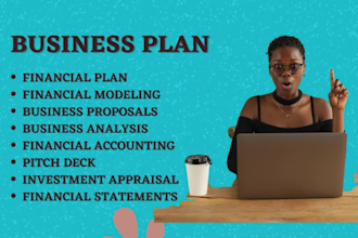 create extensive business plan marketing financial model and consultation