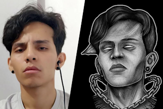 draw awesome halloween horror face portrait or avatar