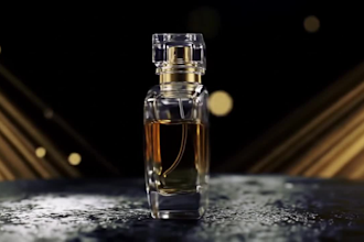3d product animation, realistic perfume bottle, perfume bottle render