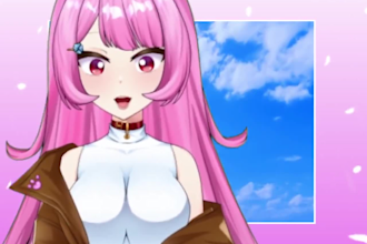 create live2d vtuber model,vbridger, live2d, rig,anime style,png tuber, prprlive