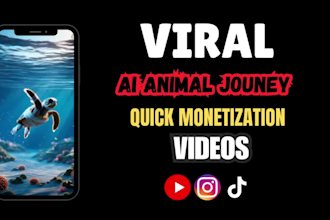 create optimized captivating viral ai animal journey videos, ai rabbit, duck cow