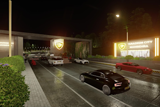 do exterior design 3d architectural rendering of house commercial and warehouse
