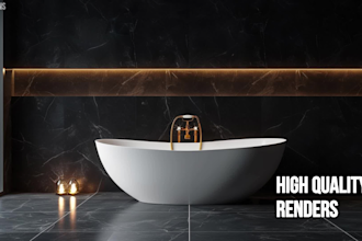 render your bathroom in natural 3d lighting