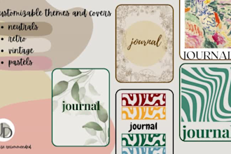 create journal covers, calendars, planners, organizers, habit trackers