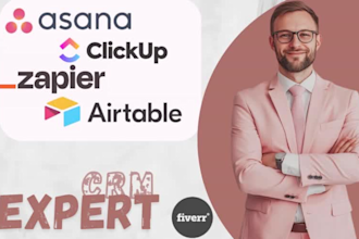 setup monday crm asana trello clickup airtable notion basecamp zapier agile crm