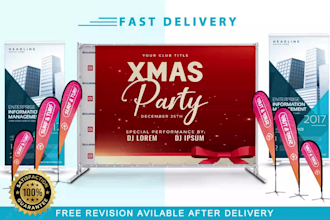 design event backdrop, teardrop, roll up banner red carpet with mockup