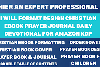 format, design christian ebook, prayer journal daily devotional for amazon kdp