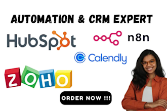 automate your business with zoho, n8n workflow hubspot and calendly
