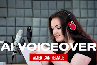 create realistic professional female ai voiceover in US english