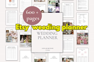 design etsy relationship planner, wedding invitation planner product listing,seo