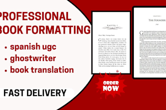 format desidgn and layout spanish ugc ghostwriter book translation german book