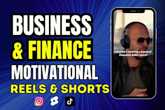 create business and finance motivational instagram reels, youtube shorts, tiktok