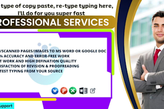 do a fast typing job, retype pages, pdf to word, fast typist