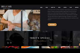 build restaurant website bakery website cafe website food website coffee website