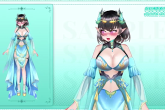 design and rig high quality vtuber live2d model, 2d vtuber, character design
