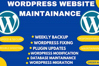 do wordpress maintenance, website update and support