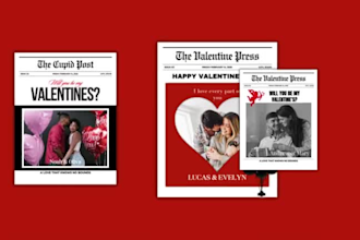 turn your photos into valentines magazine and newspaper covers