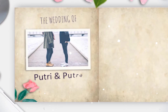 create an elegant and romantic wedding invitation video