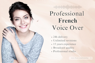 record a professional french voice over today