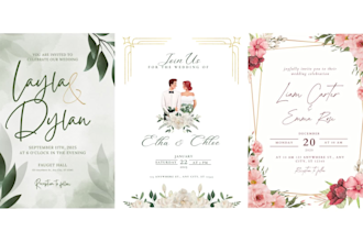 design a beautiful custom wedding invitation card