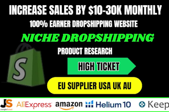 hunt high ticket eu usa uk shopify niche product research dropshipping supplier