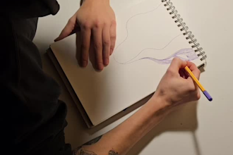 create unique hand drawn linear abstract art