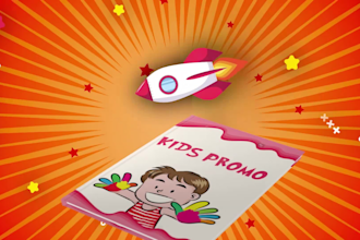 create this kids and children book video promo with custom colours