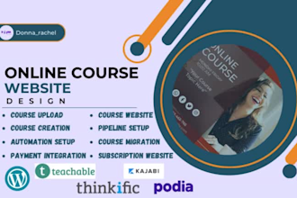 build online course website on learnwords podia teachable thinkific kajabi lms